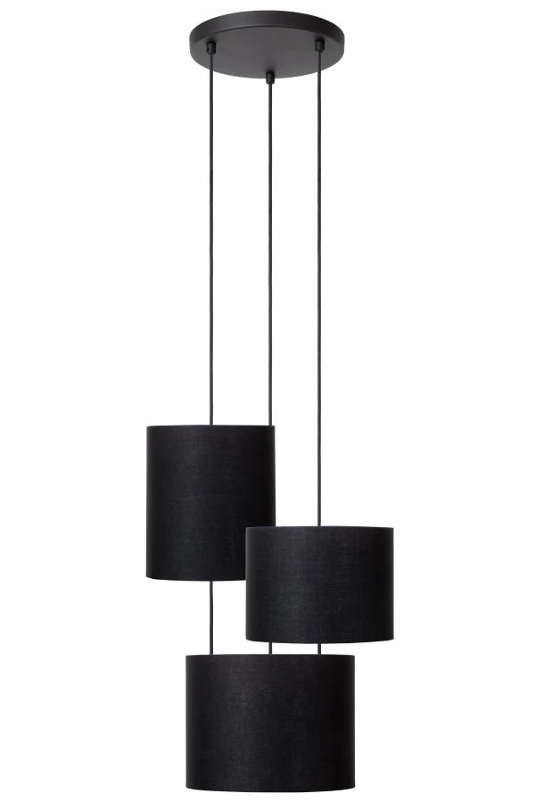 Lucide MAYA - Lámpara colgante - Ø 46 cm - 3xE27 - Negro - UIT
